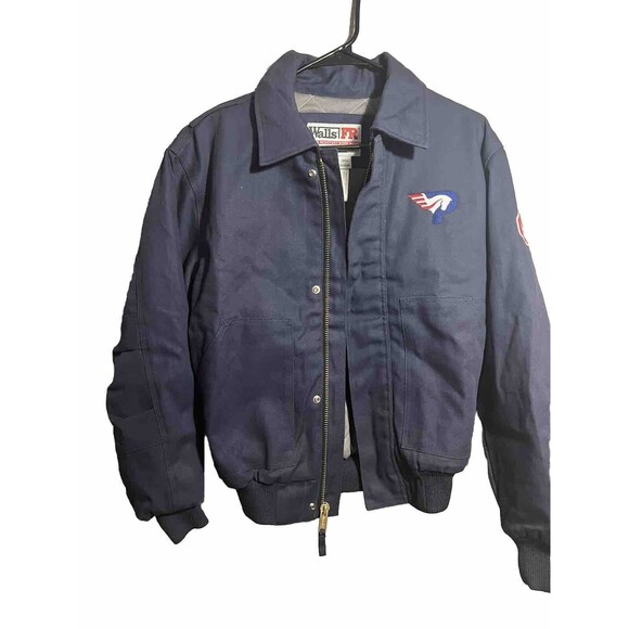 WALLS FR Flame Resistant Insulated Work Jacket Winter coat Heavy Blue Mens Sz S - Picture 1 of 9
